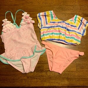 3D Applique’ Skirted One-piece Swimsuit.